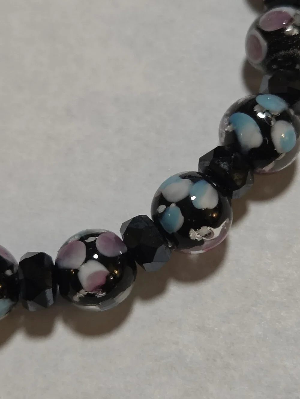 🆕️ NOGU Black Orchid .925 Sterling Silver Firefly Glass Blossom Bracelet